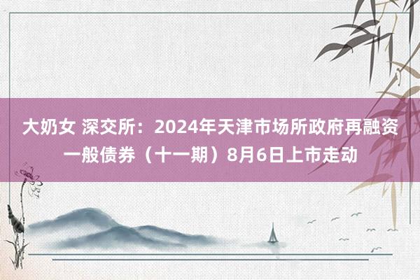 大奶女 深交所：2024年天津市场所政府再融资一般债券（十一期）8月6日上市走动