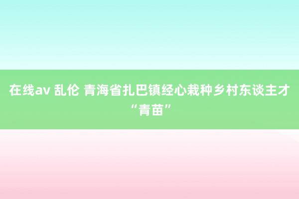 在线av 乱伦 青海省扎巴镇经心栽种乡村东谈主才“青苗”