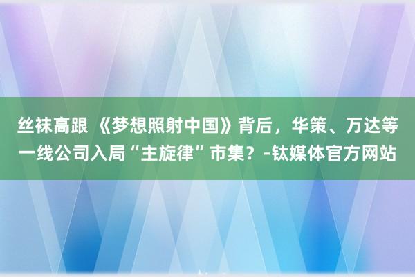 丝袜高跟 《梦想照射中国》背后，华策、万达等一线公司入局“主旋律”市集？-钛媒体官方网站